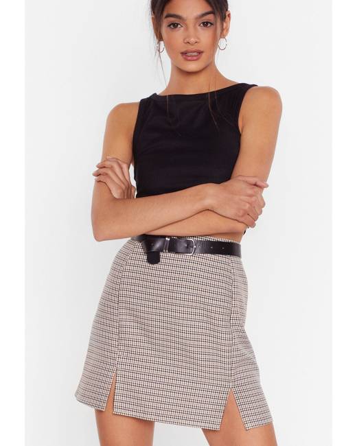 Relaxed Polka Dot Slit Midi Skirt