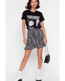 NastyGal Womens Animal Print Ruffle Mini Skirt - Black