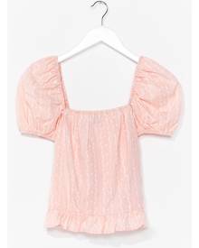 NastyGal Womens Shirred You're Back Puff Sleeve Blouse - Pink