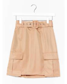 NastyGal Womens Duo Pocket Belted Mini Skirt - Camel