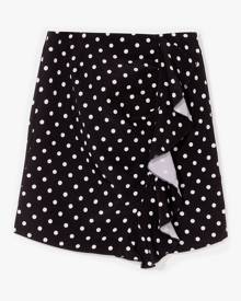 NastyGal Womens Polka Dot Ruffle Mini Skirt - Black