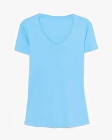 NastyGal Womens V Neck Short Sleeve T-Shirt - Bluebell