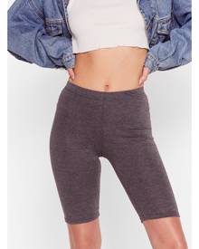 NastyGal Womens Fitted High Waisted Biker Shorts - Charcoal