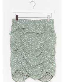 NastyGal Womens ditsy floral ruched mini skirt - Sage