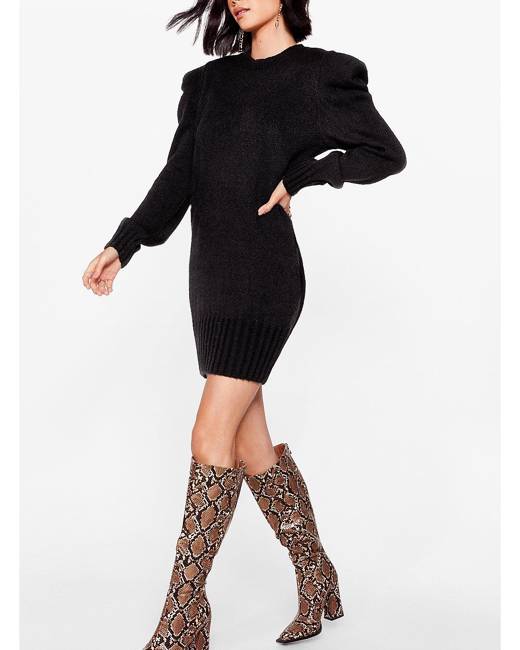 beige knee high heel boots