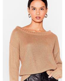 tan off shoulder sweater