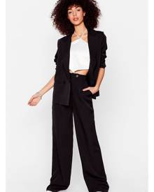 NastyGal Womens Striding It Out Wide-Leg High-Waisted Pants - Black NastyGal Womens Striding It Out Wide-Leg High-Waisted Pants - Black