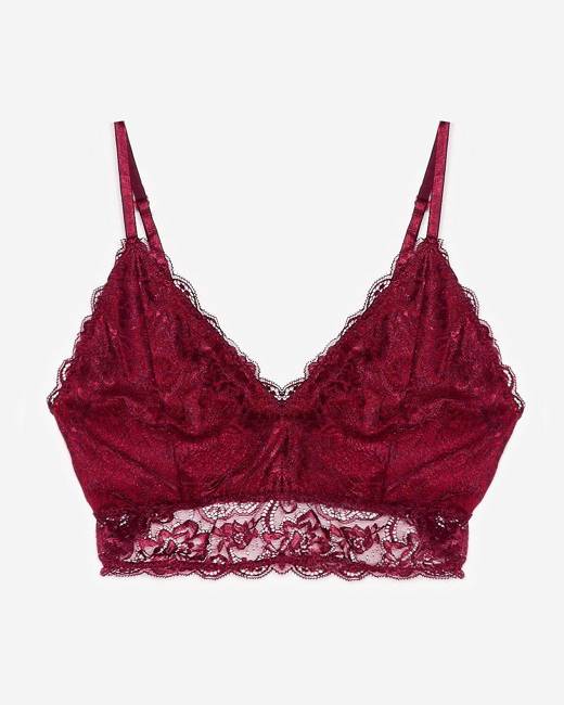 Floral Embroidered Mesh Triangle Bralette