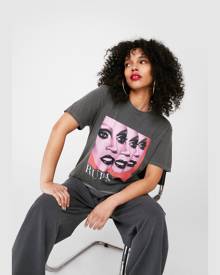 NastyGal Womens RuPaul's Drag Race Oversized Graphic T-Shirt - Charcoal