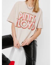 NastyGal Womens Pink Floyd Oversized Graphic T-Shirt - Sand