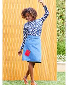 handpicked by birds Patch Denim Skirt