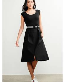 Sacha Drake Belted A-Line Midi Skirt