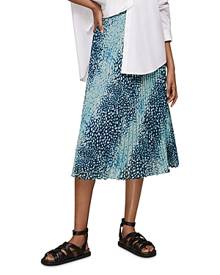 Whistles Dalmatian Pleated Midi Skirt