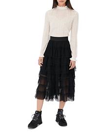 Maje Josepha Tiered Tulle Skirt