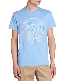 Versace Jeans Couture Cotton Velvet Flocked Logo Graphic Tee