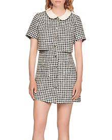 Sandro Faustina Houndstooth Mini Dress