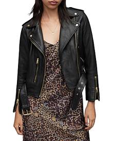 ALLSAINTS Ripley Short Sleeve Leather Biker Jacket