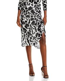 Boss Vavinta Ruched Animal Print Skirt