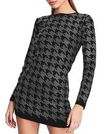 Retrofete Leanna Studded Houndstooth Mini Dress