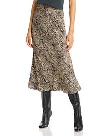 By Malene Birger Bosha Animal Print Silk Midi Skirt