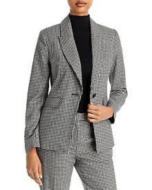 T Tahari Gingham One Button Blazer