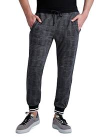 Karl Lagerfeld Paris Brushed Glen Plaid Jogger Pants