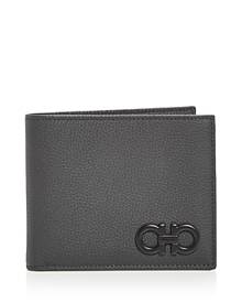 Gancini-plaque bi-fold wallet