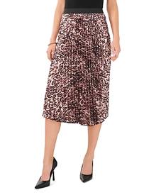 Vince Camuto Animal Print Pleated Midi Skirt