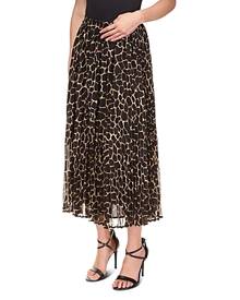 Michael Michael Kors Printed Pleated Midi Skirt