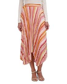 Bcbgmaxazria Ombre Stripe Pleated Handkerchief Midi Skirt