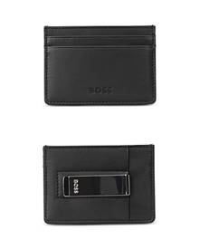 BOSS - Monogram-embossed billfold wallet in grained leather