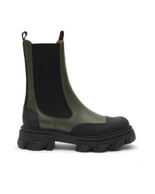 GANNI HIGH SHAFT LEATHER CHELSEA BOOTS