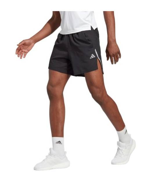 adidas Running Own The Run 3 inch split shorts in black