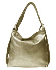 Sostter - Gold Metallic Leather Convertible Tote Backpack Bndrn