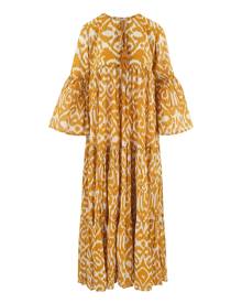 Azura Designs - Gulnar Cotton Voile Maxi Dress In Mustard