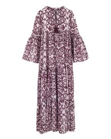 Azura Designs - Gulnar Cotton Voile Maxi Dress In Maroon