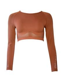Lunalae - Ally Seamless Long Sleeve Recycled Crop Choco