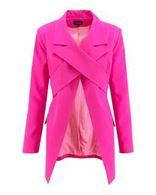 BLUZAT - Deconstructed Blazer With Lapels - Neon Pink