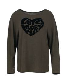 Conquista - Wool Blend Batwing Sleeve Top With Flock Motif