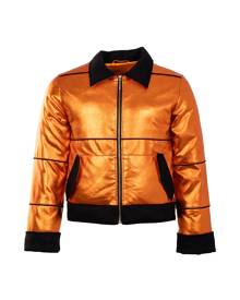 Yvette LIBBY N'guyen Paris - Men - Goose-Down Jacket - Refractive Vinyl Faux Leather - Act - Orange Sweet 'N' Sour In Modern Sty
