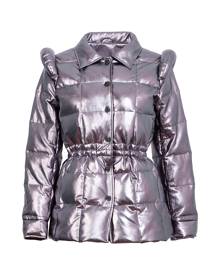 Yvette LIBBY N'guyen Paris - Women - Goose-Down Jacket - Refractive Vinyl Faux Leather - Child - Volcanic Glass Silver In Retro 