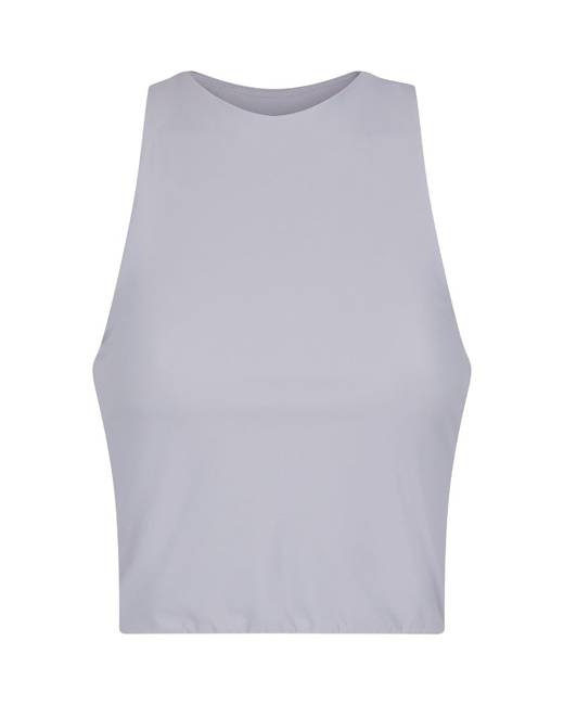 Grey Marl Rib Underbust Sleeveless Crop Top