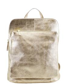 Sostter - Gold Soft Metallic Leather Pocket Backpack Byeie