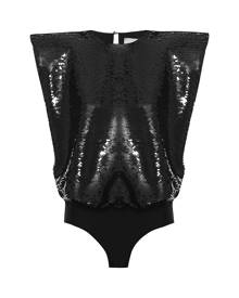 EPUZER - Sequin Bodysuit In Black