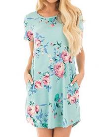 Floral O-Neck Pocket Mini Dress