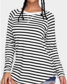 Striped Asymmetric Long Sleeve T-Shirt