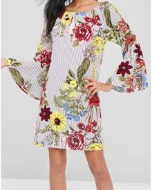 Floral Flare Sleeve Mini Dress