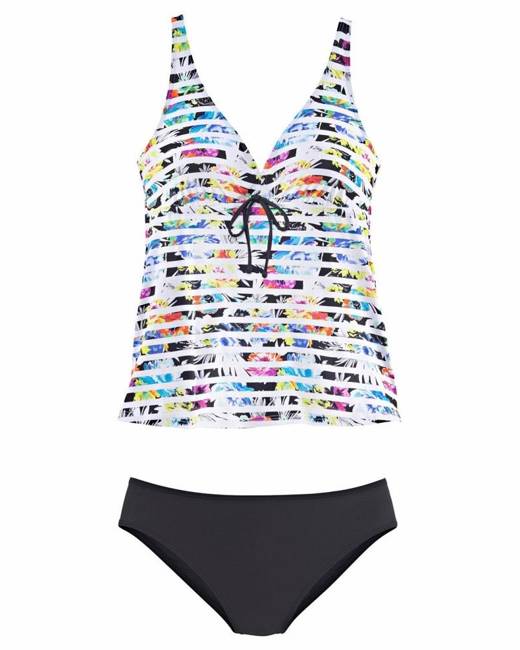 STRIPE UNDERWIRE TANKINI TOP