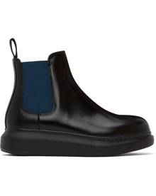 Alexander McQueen Black & Blue Hybrid Ankle Boots