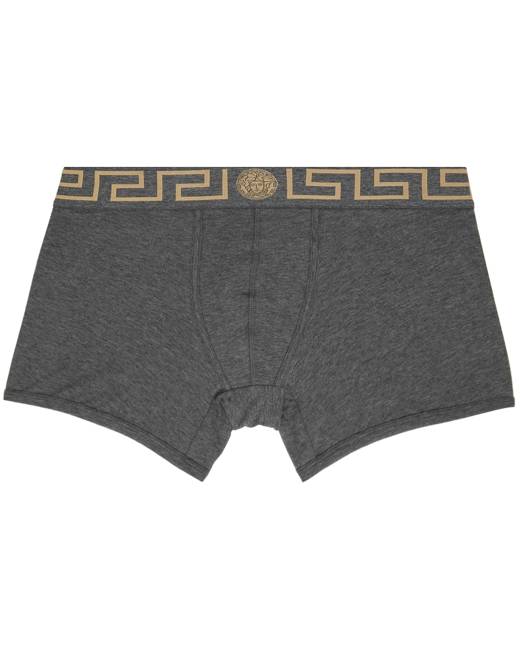 Versace Underwear: Gray Greca Border Boxers